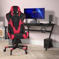 Flash Furniture Red LeatherSoft Gaming Chair with Roller Wheels CH-187230-1-Red-RLB-GG